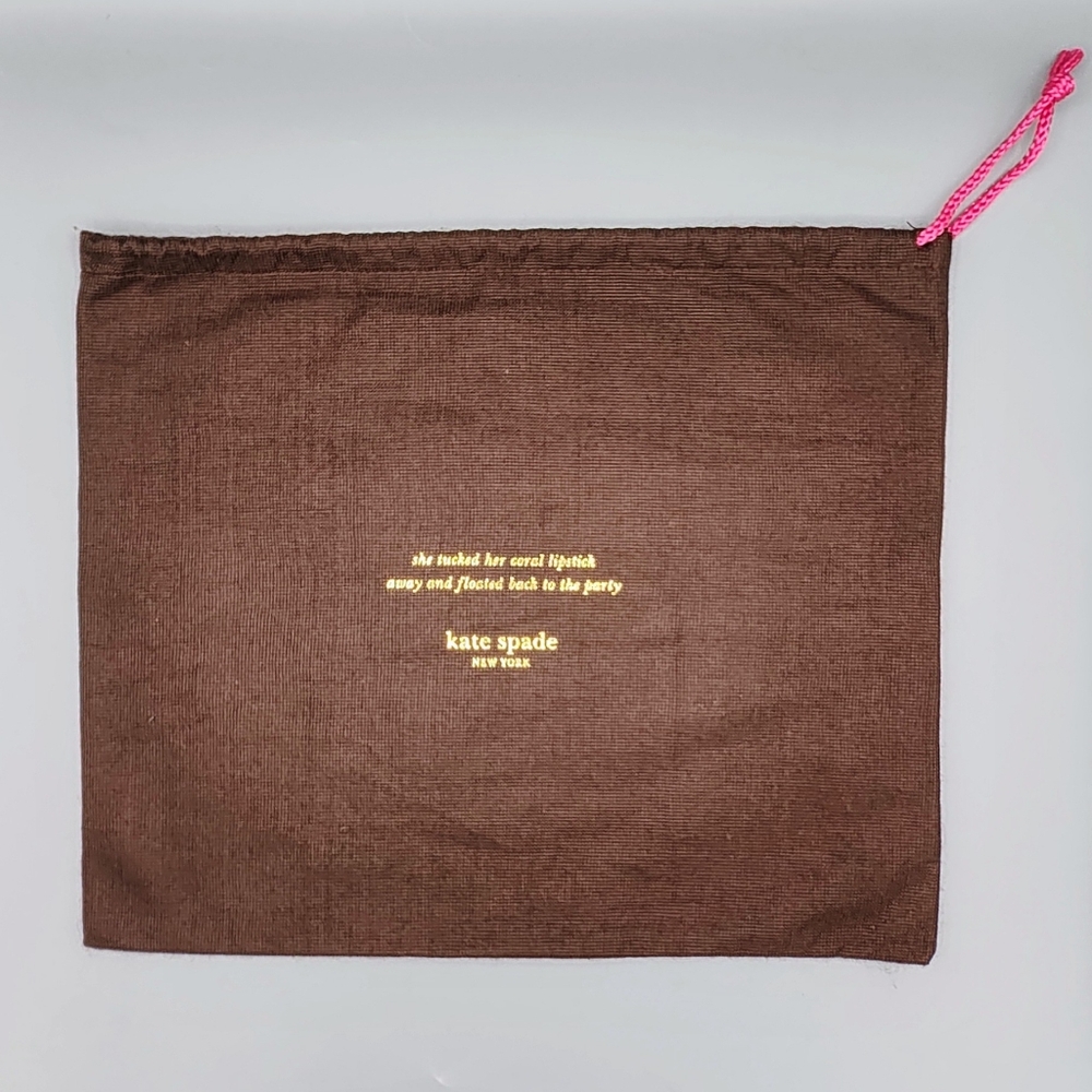 Kate Spade Dust Bag. 10.5"x13.5"    Brown with pink draw string.
